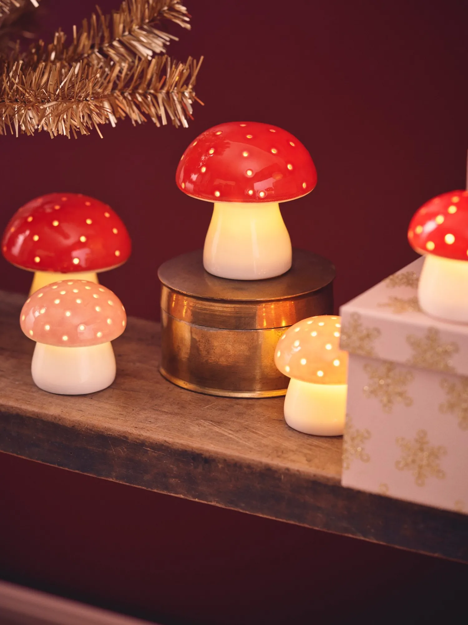 Online Dekorativ Sopp Med LED Julepynt|Dekorasjon