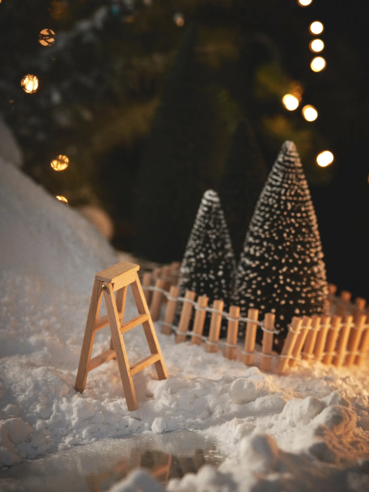 New Juletre Med Snø Julepynt|Dekorasjon