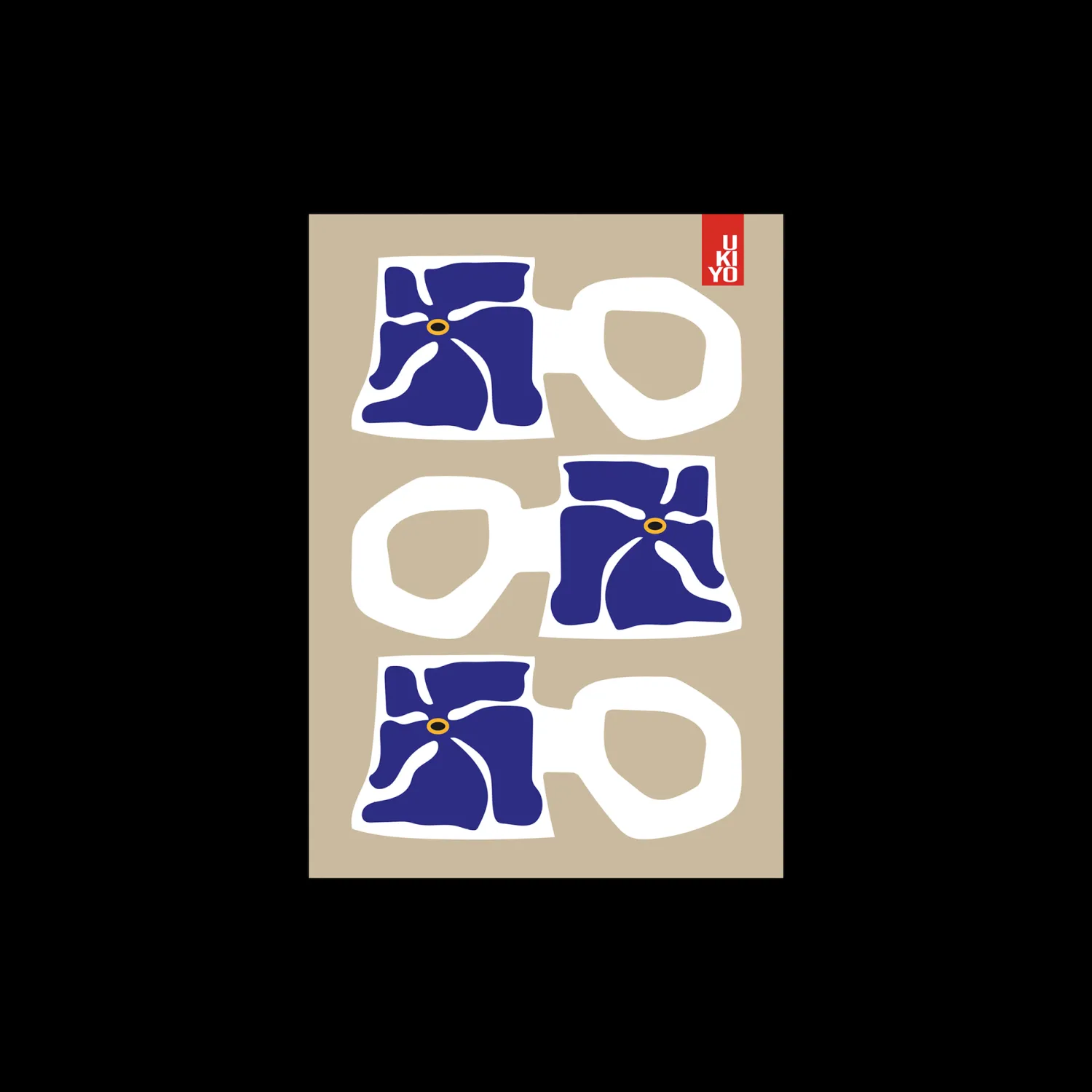 Plakat Ukiyo Mug Blue A3 Rammer Og Plakater