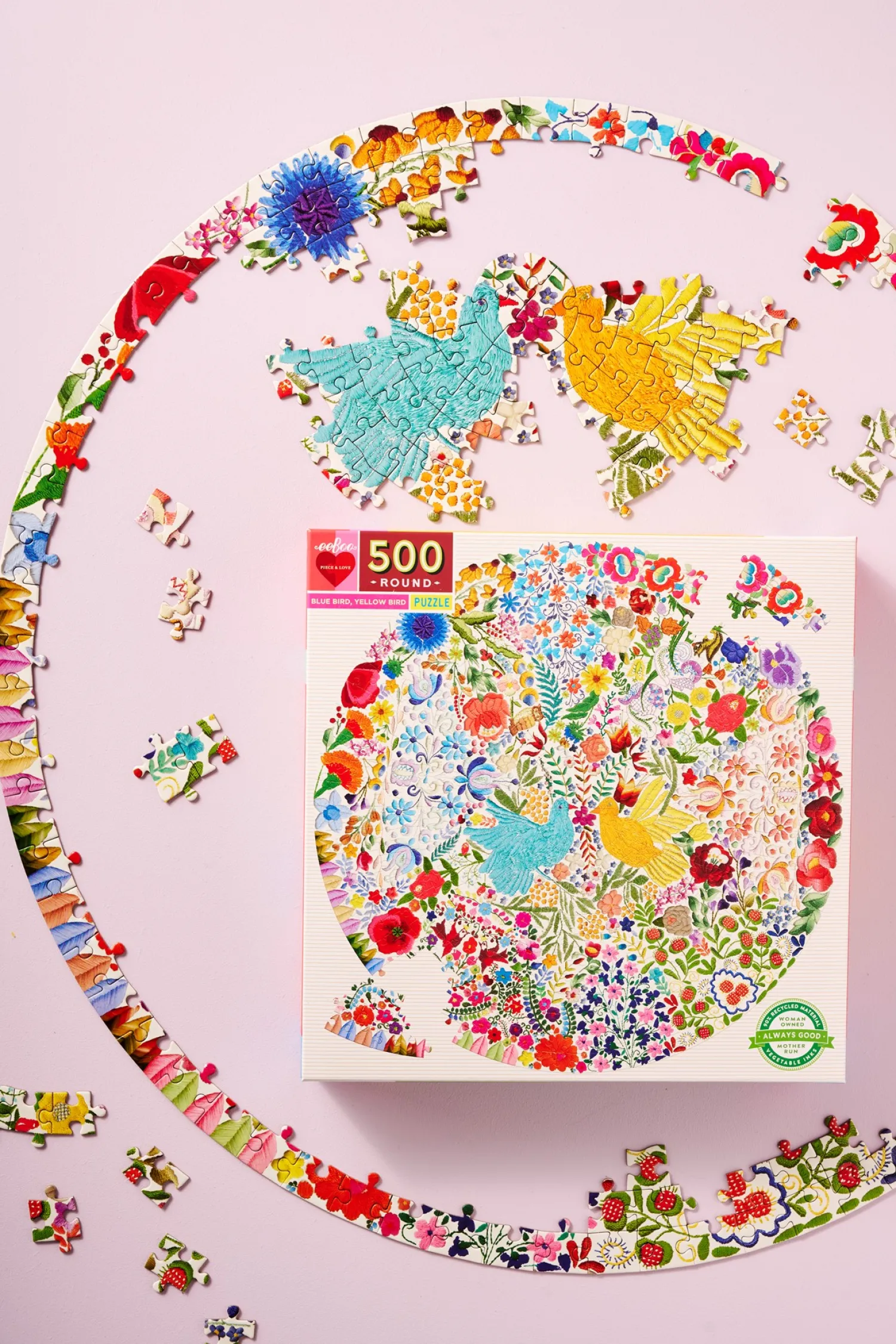 Puslespill Blue Birds Yellow Birds 500 Brikker Puslespill Og Spill