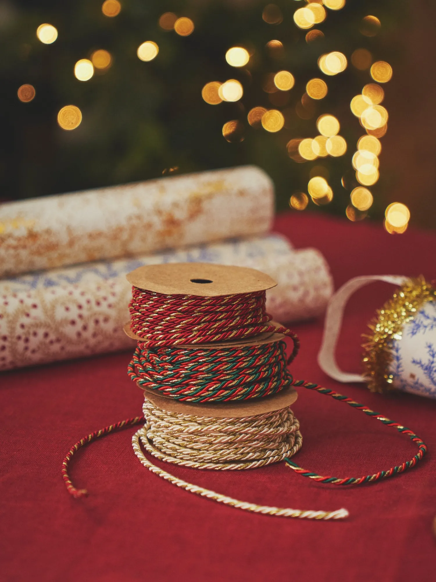 Clearance Tau Med Glitter JuleInnpakning|Garn Og Sytilbehør