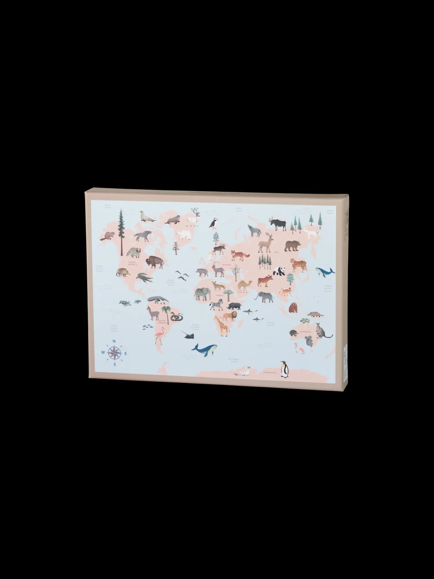 New World Map Animal Puslespill 42 Brikker Puslespill Og Spill